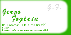 gergo foglein business card